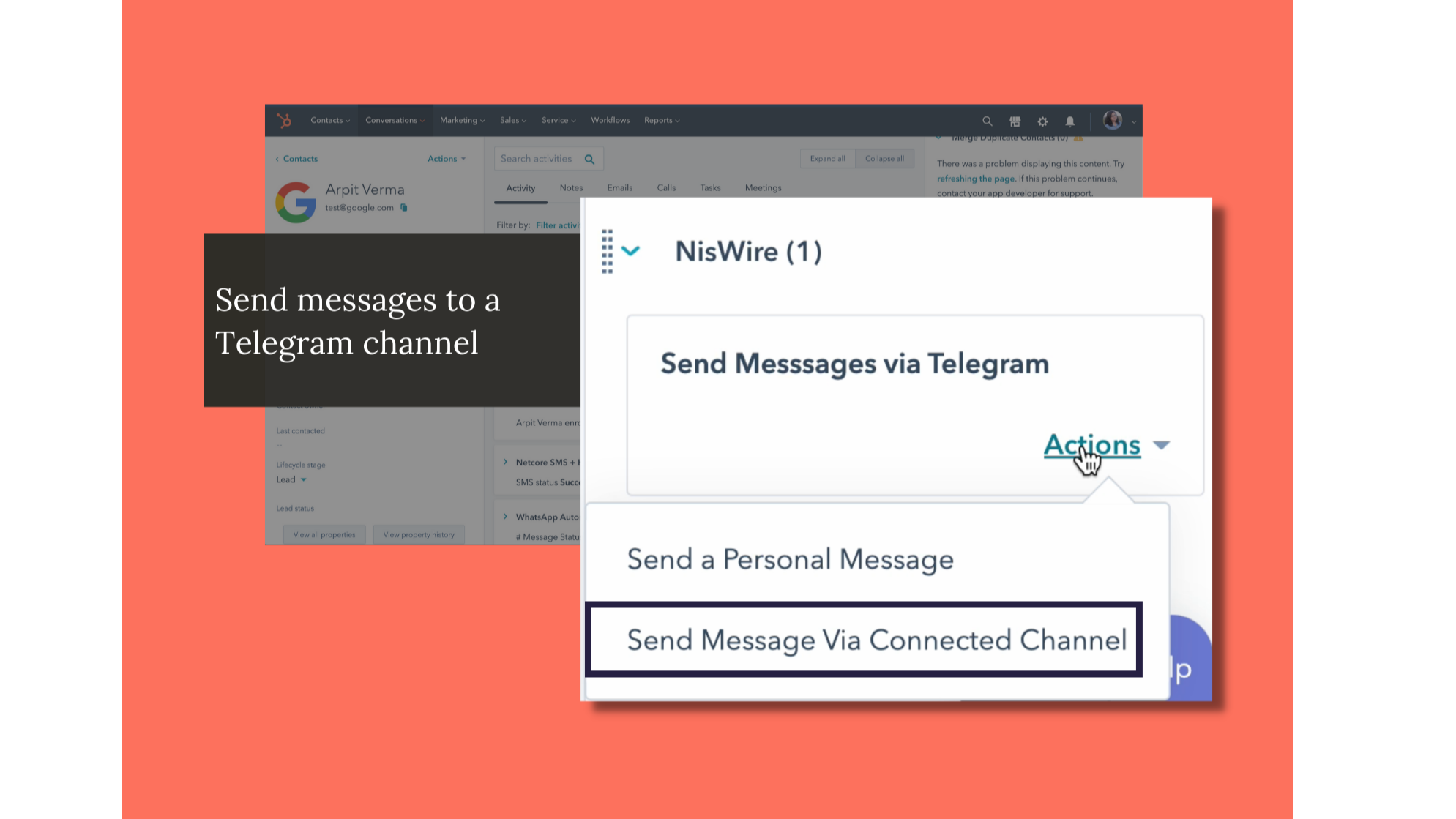 NisWire Telegram Integration HubSpot Integration Connect Them Today